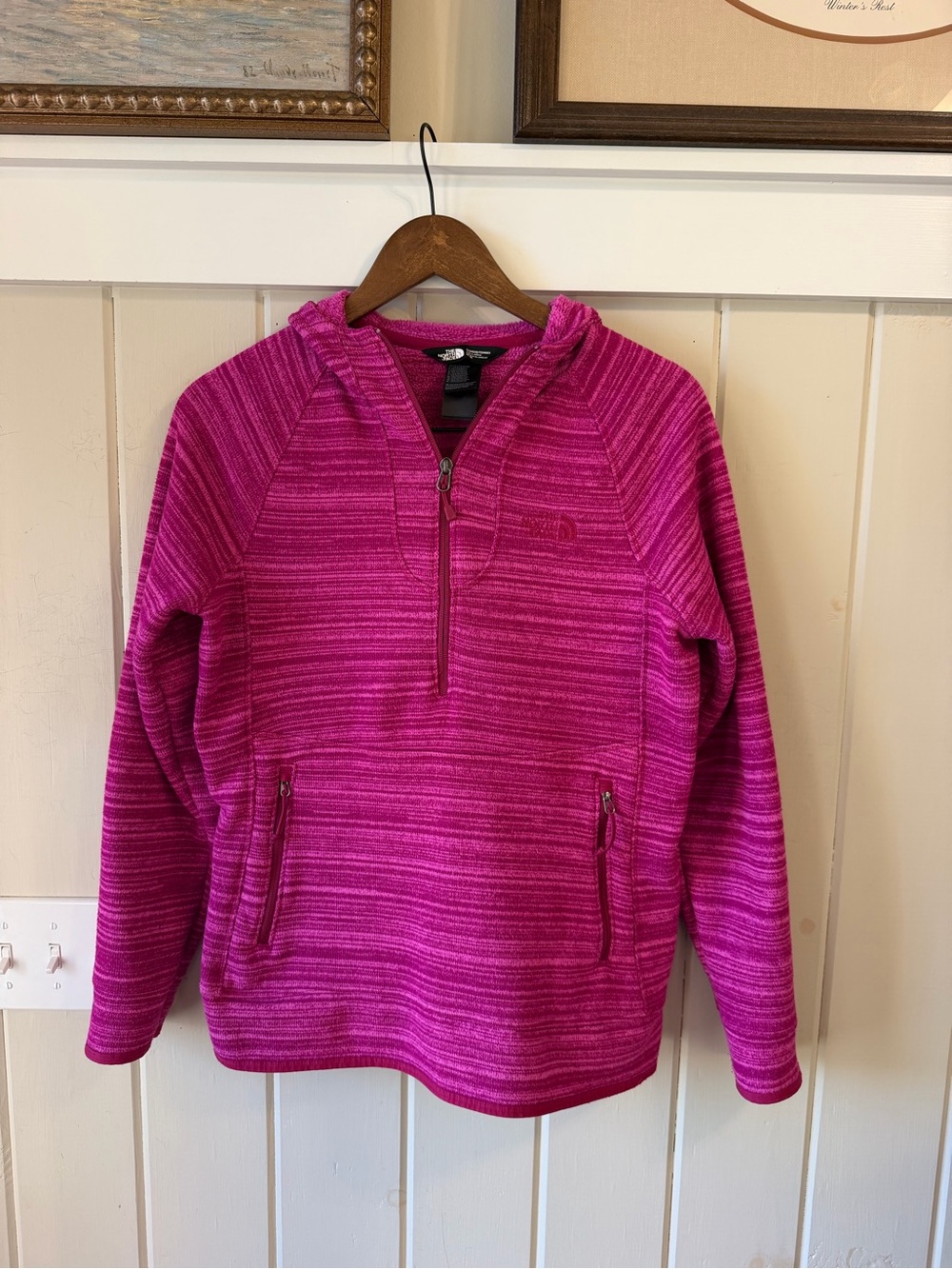The North Face Women’s Fuchsia Hooded Half-Zip Pullover, Size M, NWOT